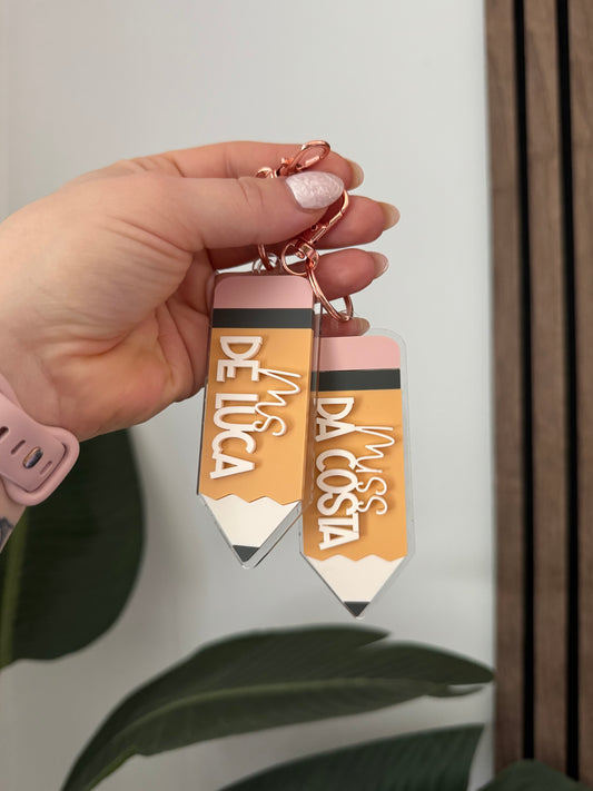 Teacher Pencil Keychain