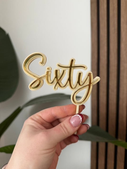 Double Layer Cake Topper - Cursive Age