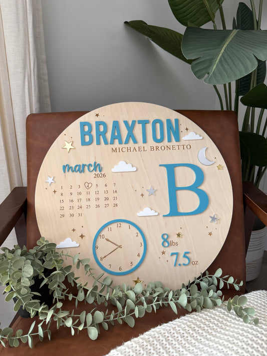 Nursery Sign - Birth Stats