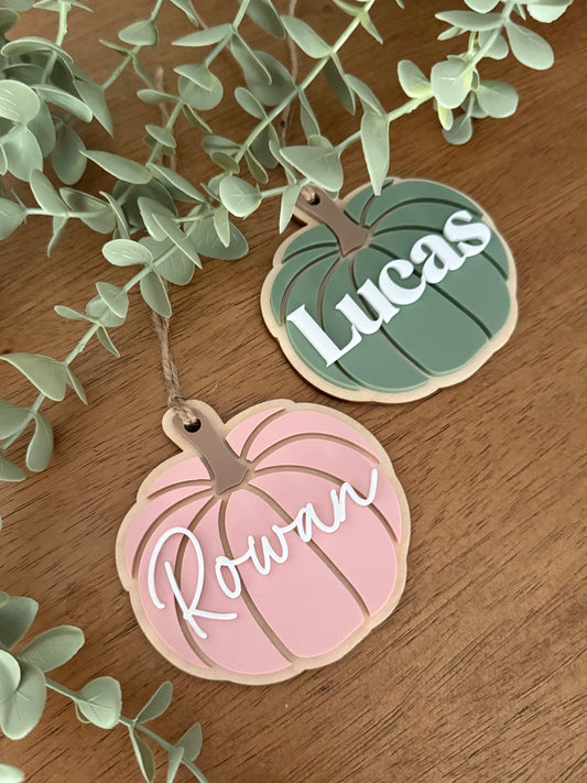 Pumpkin Personalized Name Tag