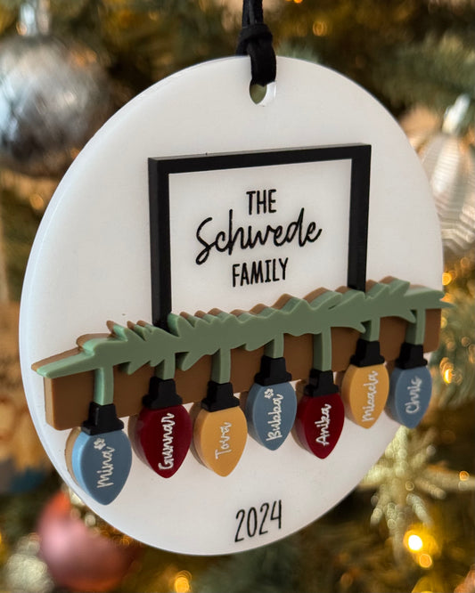 Fireplace Mantel Family Ornament