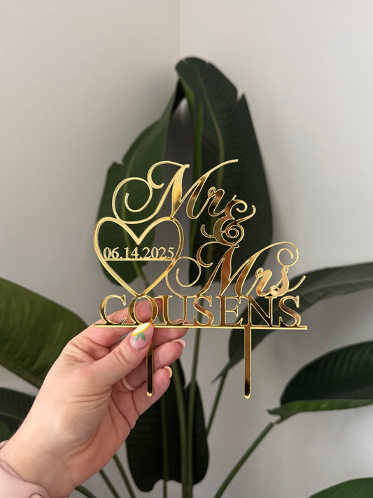 Wedding Cake Topper Mr & Mrs