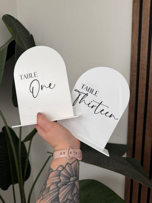 Arch Table Numbers - Engraved