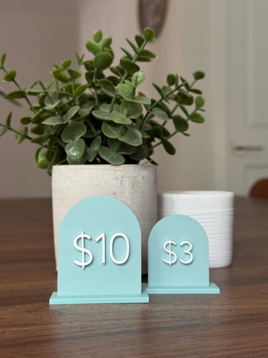 Acrylic Arch Price Signs