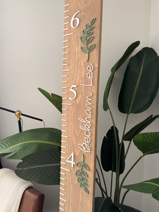 Wooden Growth Ruler - Leaf
