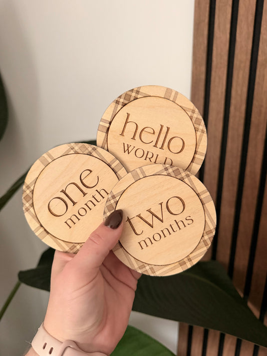 Plaid Border Milestone Markers