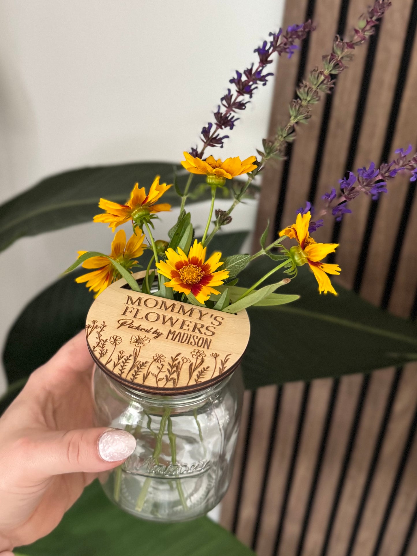 Mason Jar Lid Flower Holder