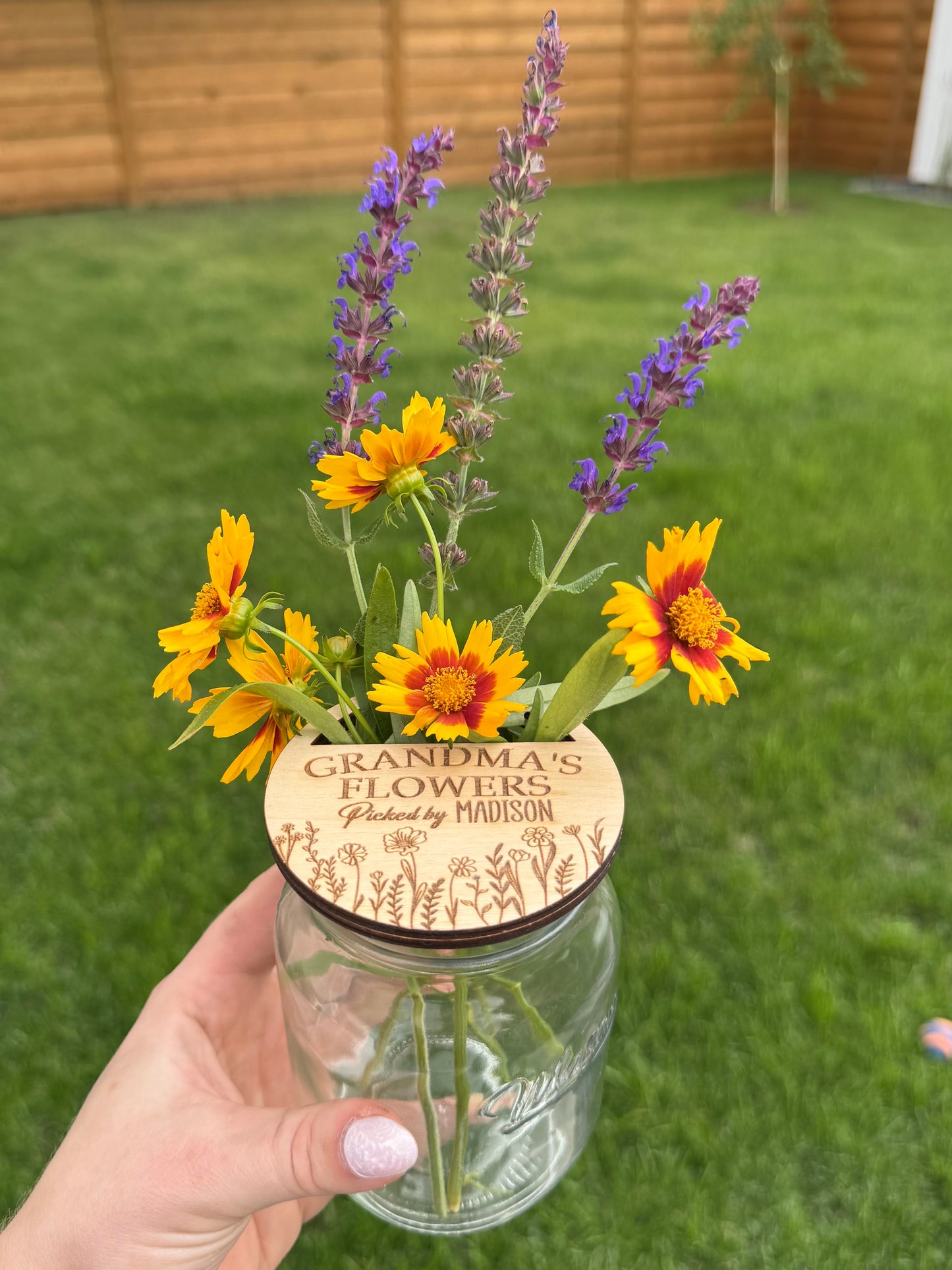 Mason Jar Lid Flower Holder