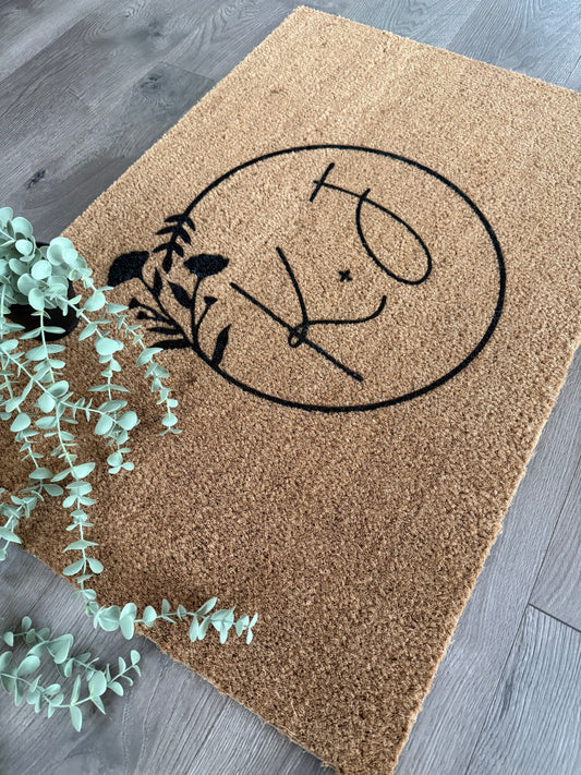 Doormat - Floral Monogram Initial