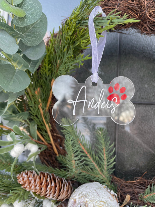 Ornament - Pet Name Paw Print