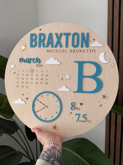 Nursery Sign - Birth Stats