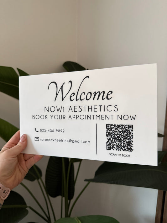 Welcome QR Business Sign