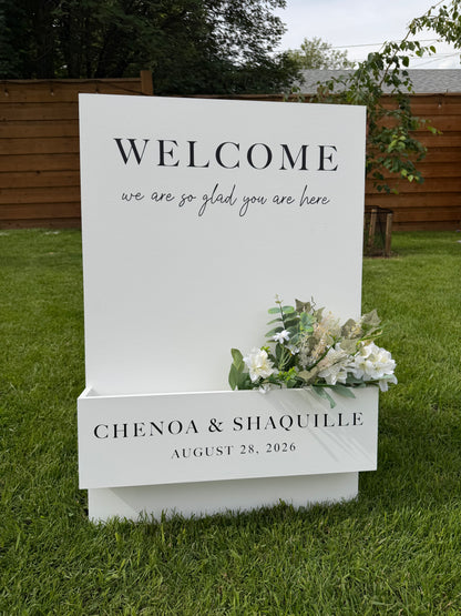Flower Box Wedding Sign A-Frame