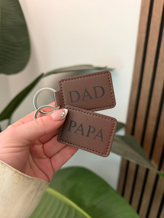 Engraved Leatherette Keychain