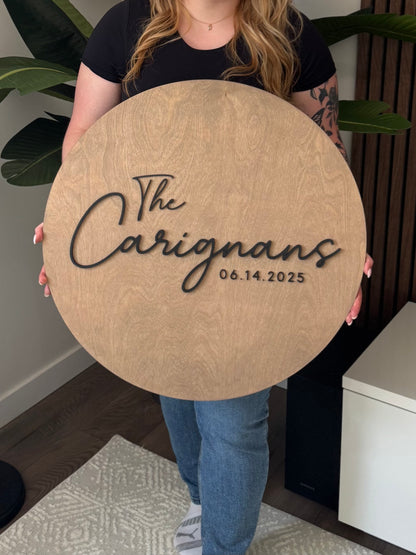 Wedding Family Name Sign