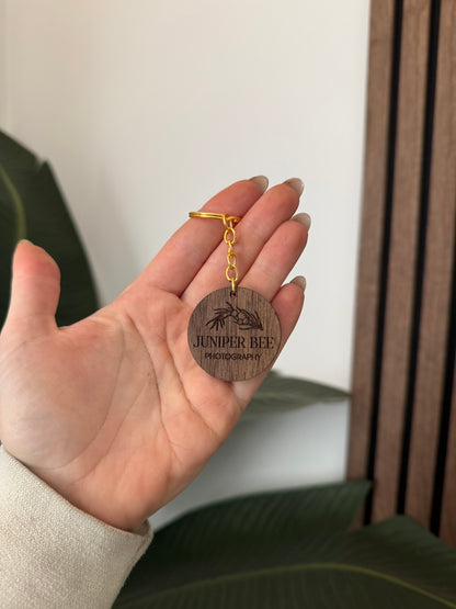 Round Walnut Keychain