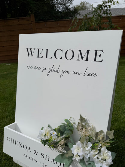 Flower Box Wedding Sign A-Frame