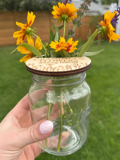 Mason Jar Lid Flower Holder