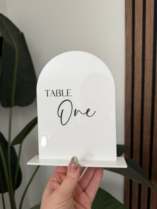 Arch Table Numbers - Engraved