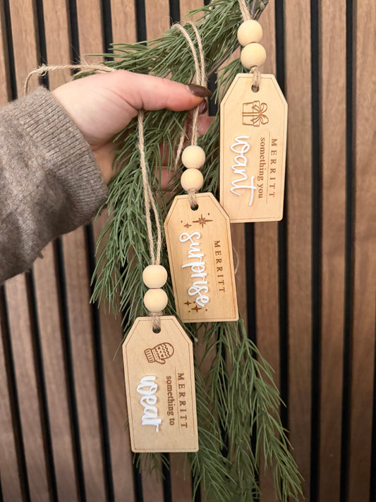Christmas Gift Tags - Something You Want, Need, Wear, Read & More