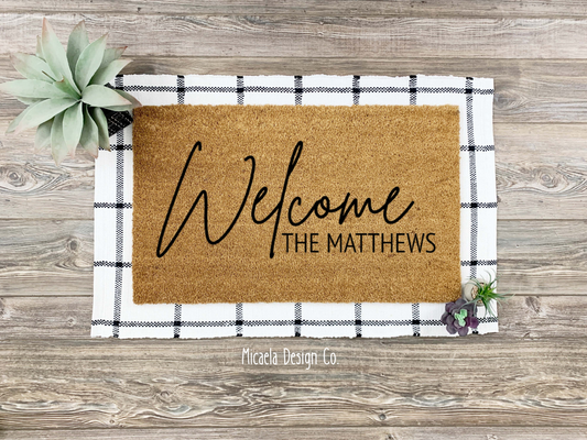 Doormat - Welcome Family Name