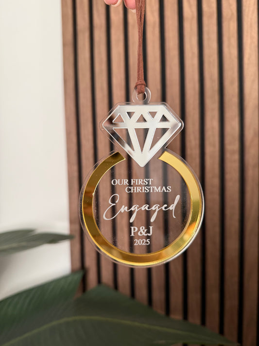 Engagement / Wedding Ring Acrylic Ornament