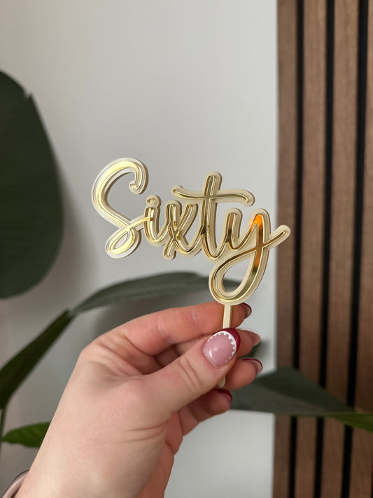 Double Layer Cake Topper - Cursive Age