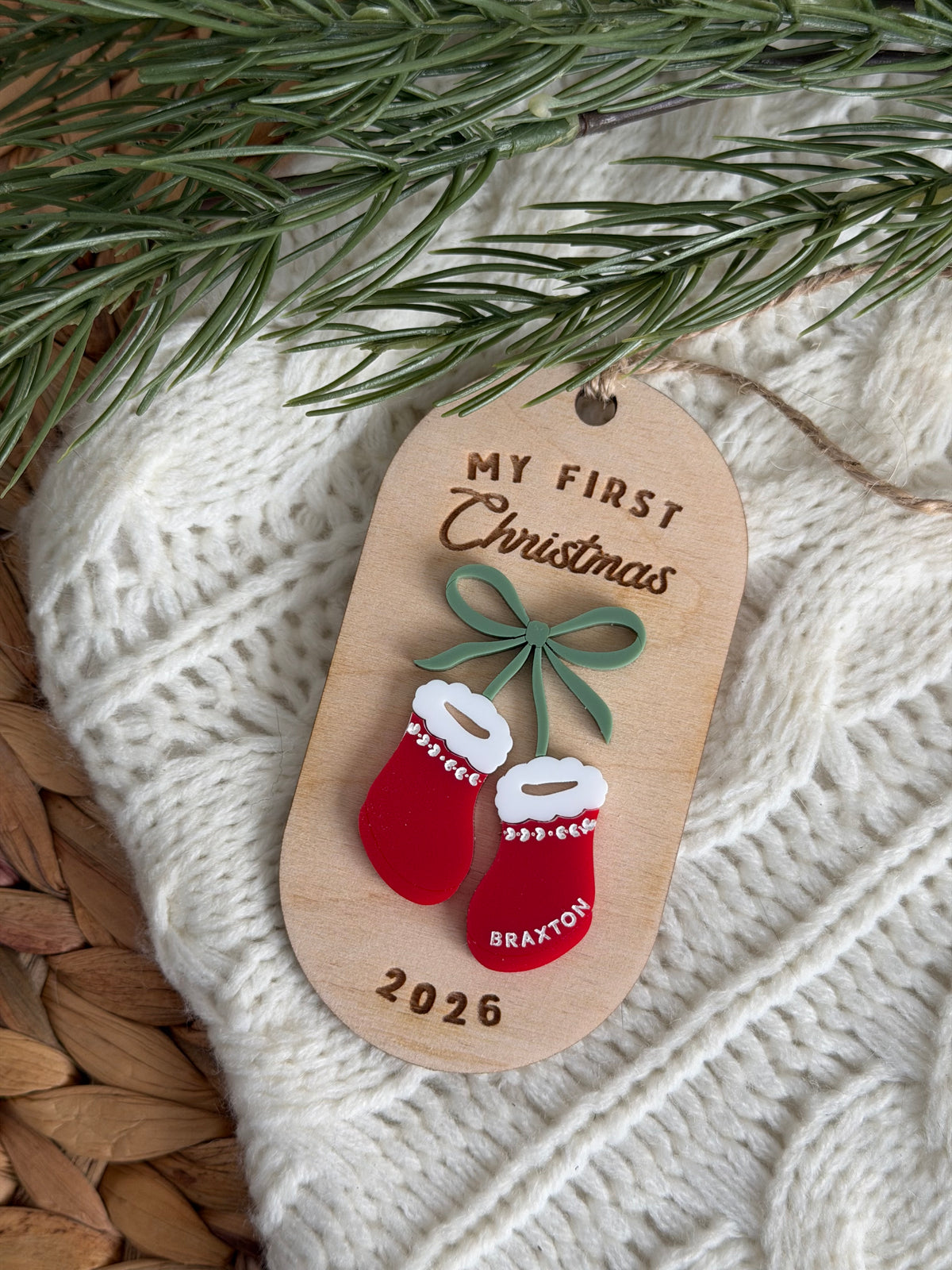 Baby Bootie Oval Ornament