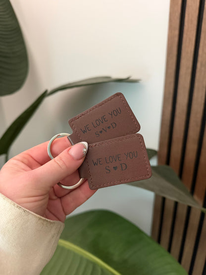 Engraved Leatherette Keychain