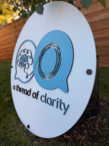 Painted Wood Round Logo Sign