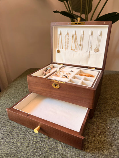 Personalized Black Walnut Jewelry Box
