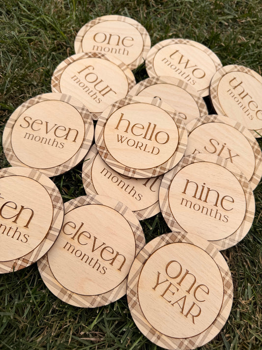 Plaid Border Milestone Markers