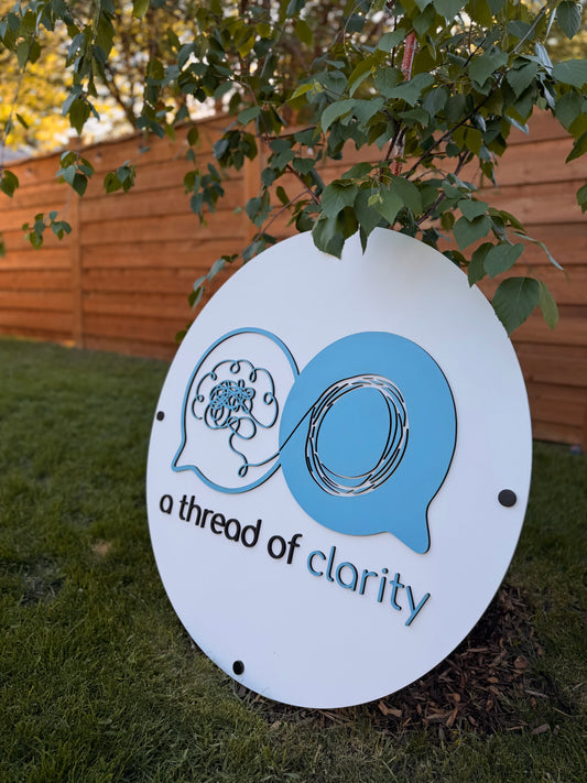 Painted Wood Round Logo Sign