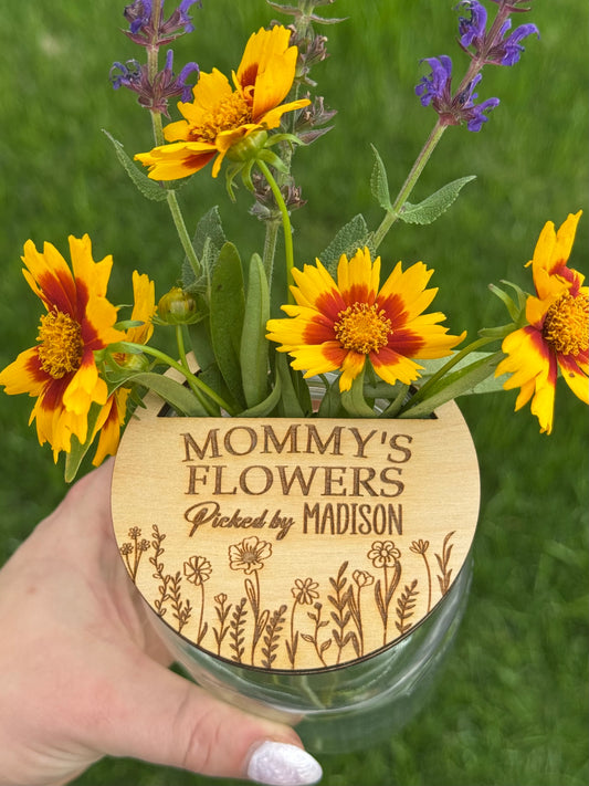 Mason Jar Lid Flower Holder