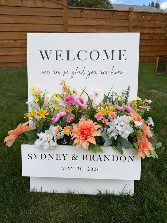 Flower Box Wedding Sign A-Frame