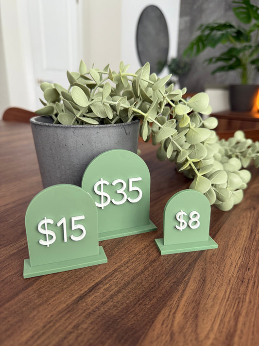 Acrylic Arch Price Signs