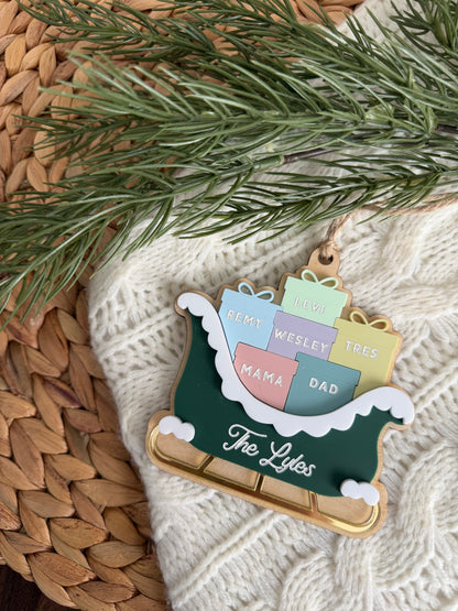 Family Sleigh Ornament