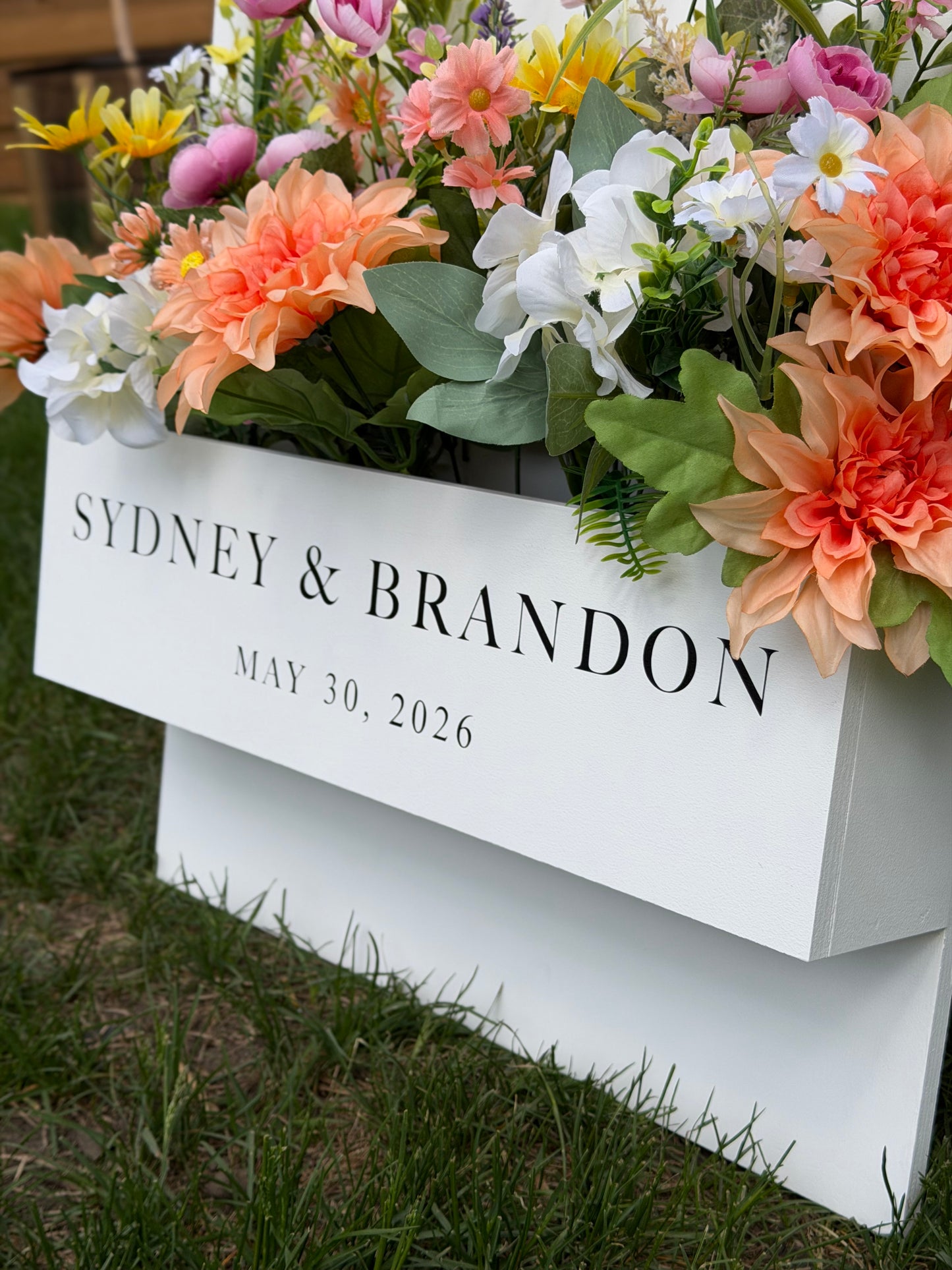 Flower Box Wedding Sign A-Frame