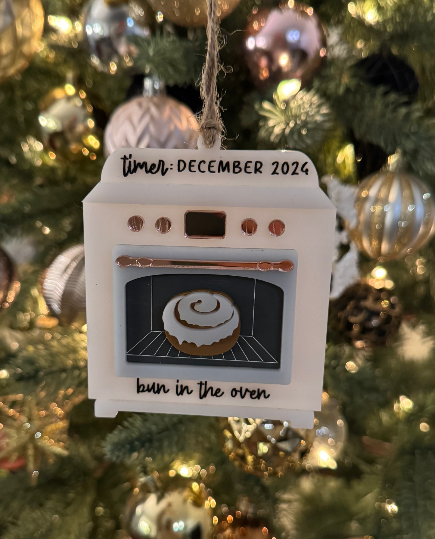 Acrylic Ornament - Bun in the Oven