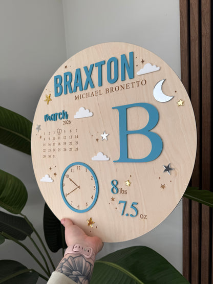 Nursery Sign - Birth Stats