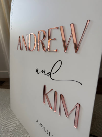 Acrylic Arch Welcome Wedding Sign