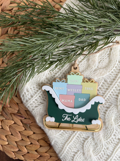 Family Sleigh Ornament