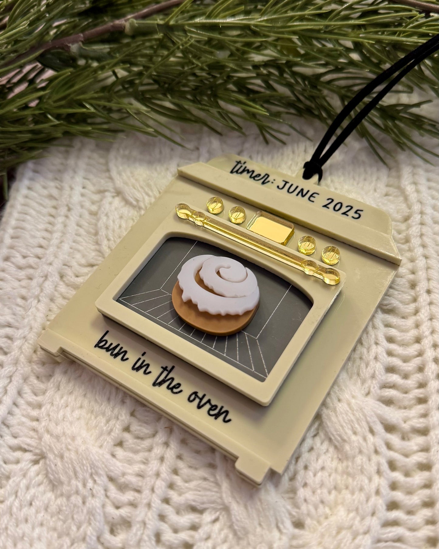 Acrylic Ornament - Bun in the Oven