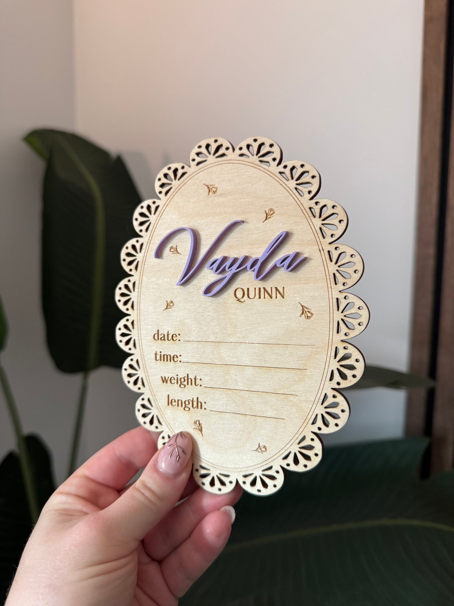 Newborn Announcement - Lace Floral