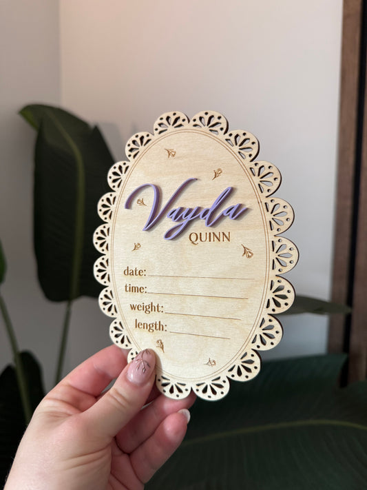 Newborn Announcement - Lace Floral