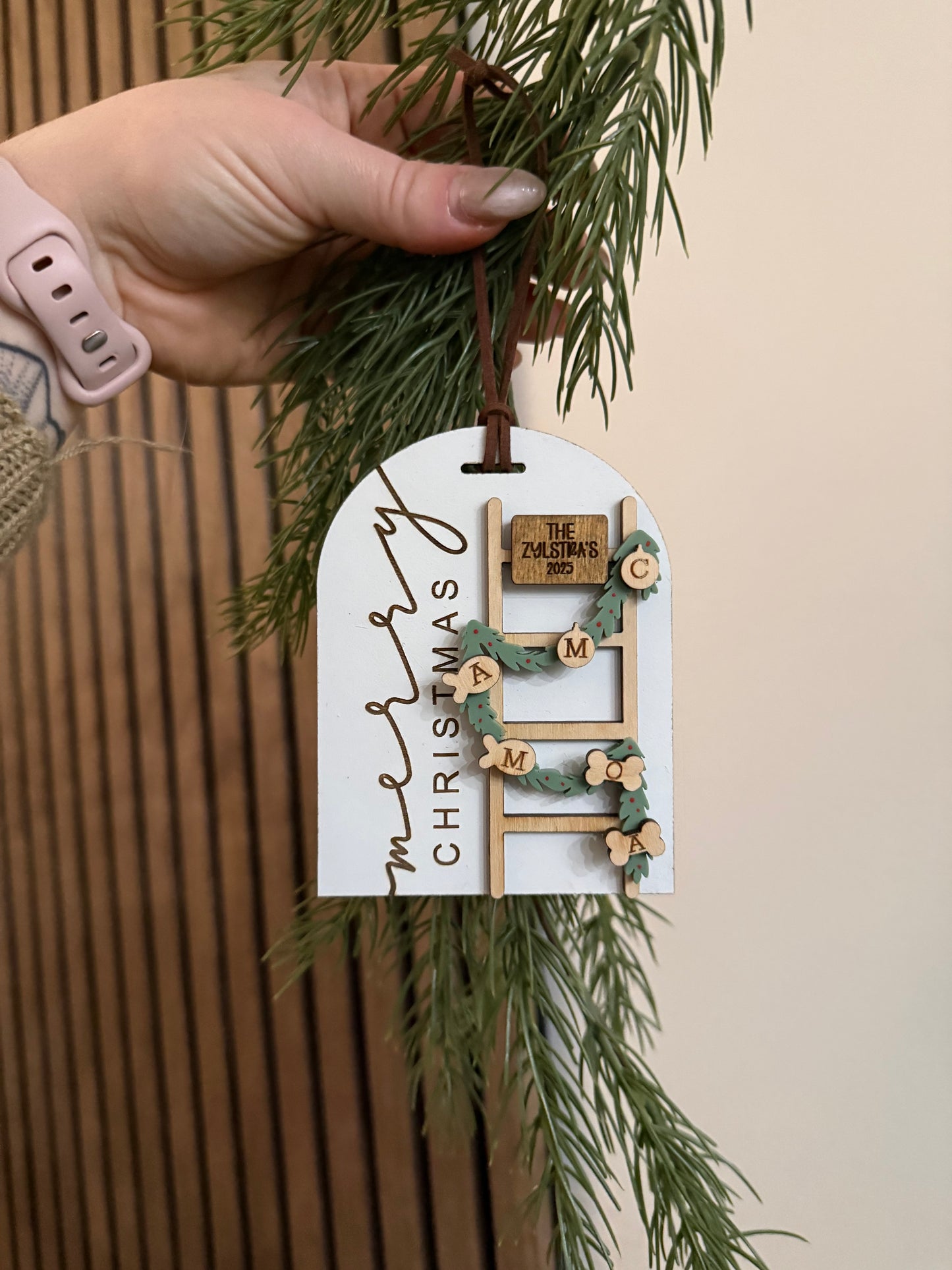 Family Christmas Ladder Ornament