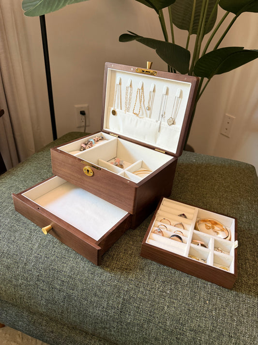 Personalized Black Walnut Jewelry Box