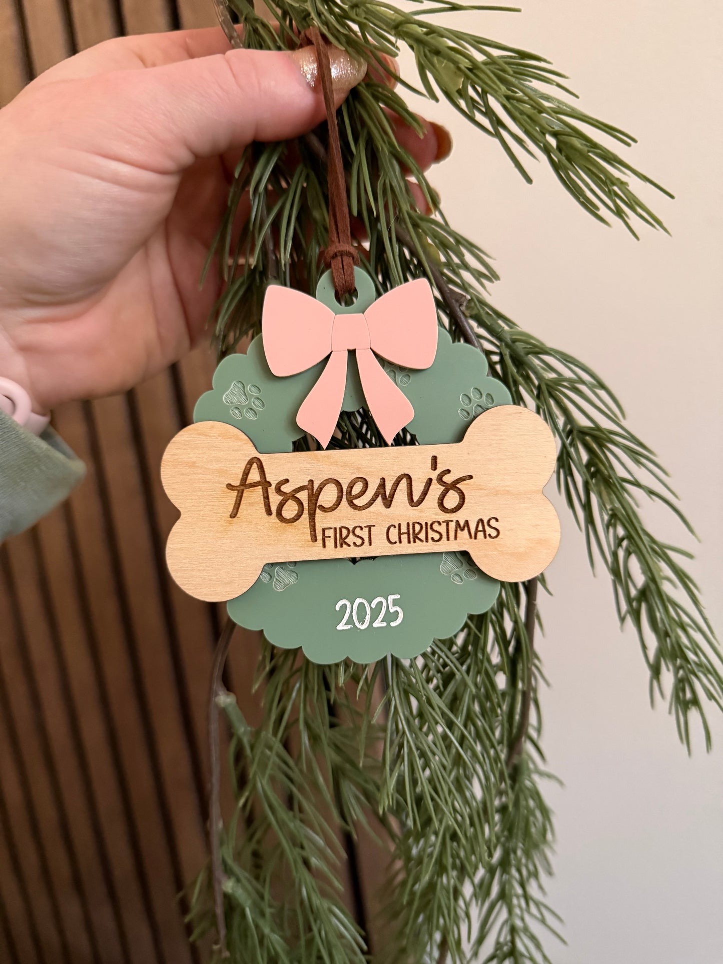 Dog's First Christmas Wreath Ornament