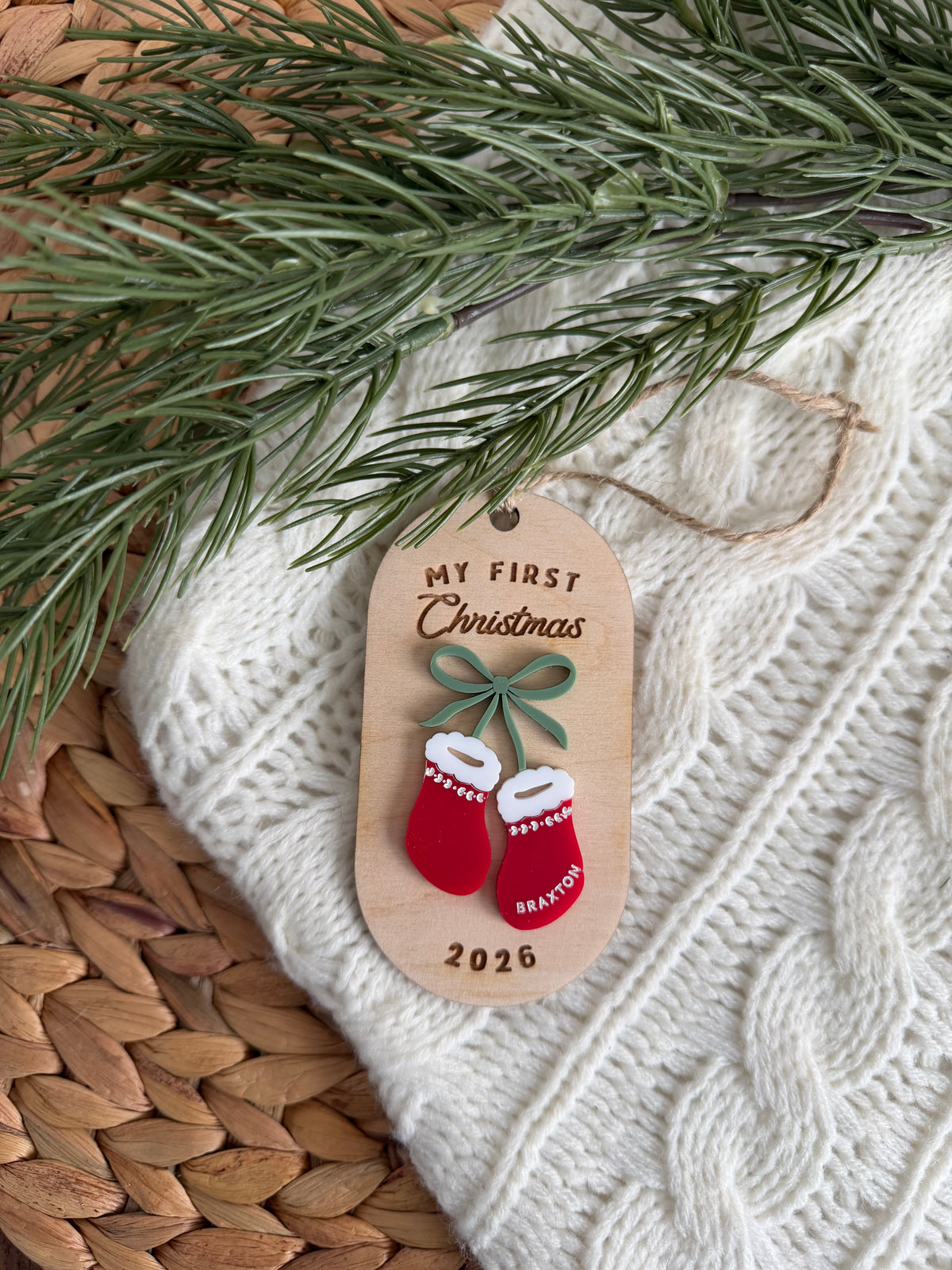 Baby Bootie Oval Ornament