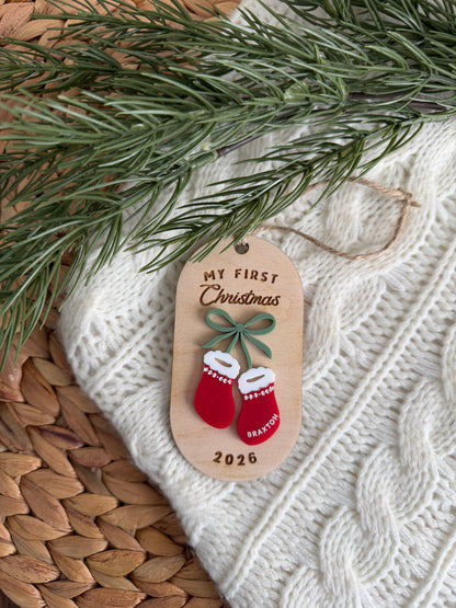 Baby Bootie Oval Ornament